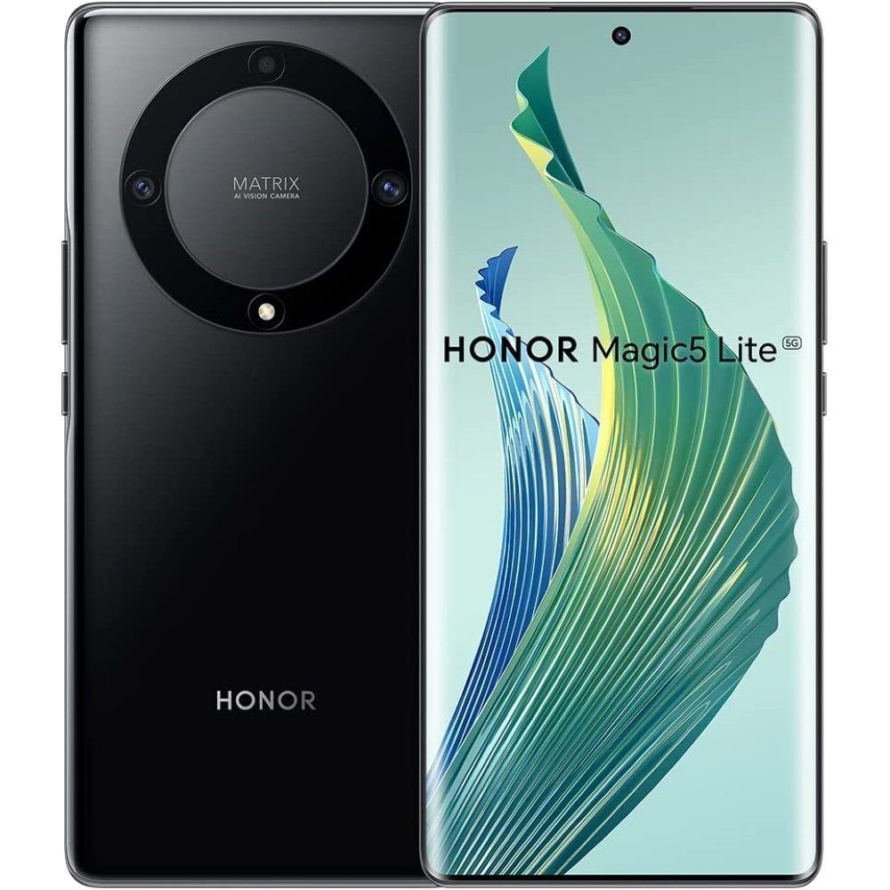 HONOR Magic5 Lite 5G, 8 GB + 256 GB, zakrzywiony wyświetlacz OLED 6,67 cala 120 Hz, Snapdragon® 7s Gen 2, potrójny aparat 64 MP